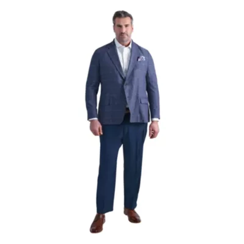 Big & Tall J.M. Haggar™ Plaid Windowpane Tailored Fit Sport Coat