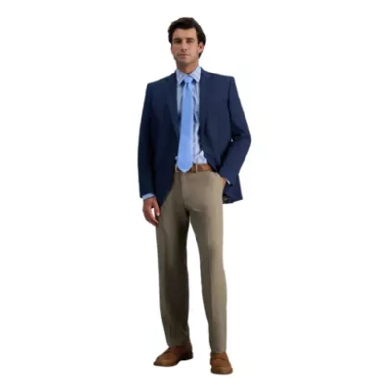Premium Comfort Melange Broken Twill Straight Fit Dress Pant
