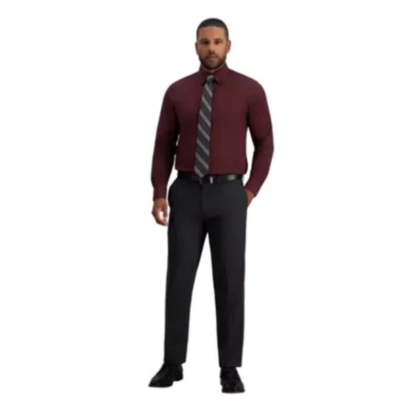 Haggar Men's Classic Fit Premium Comfort Button Down Collar Dress Shirt