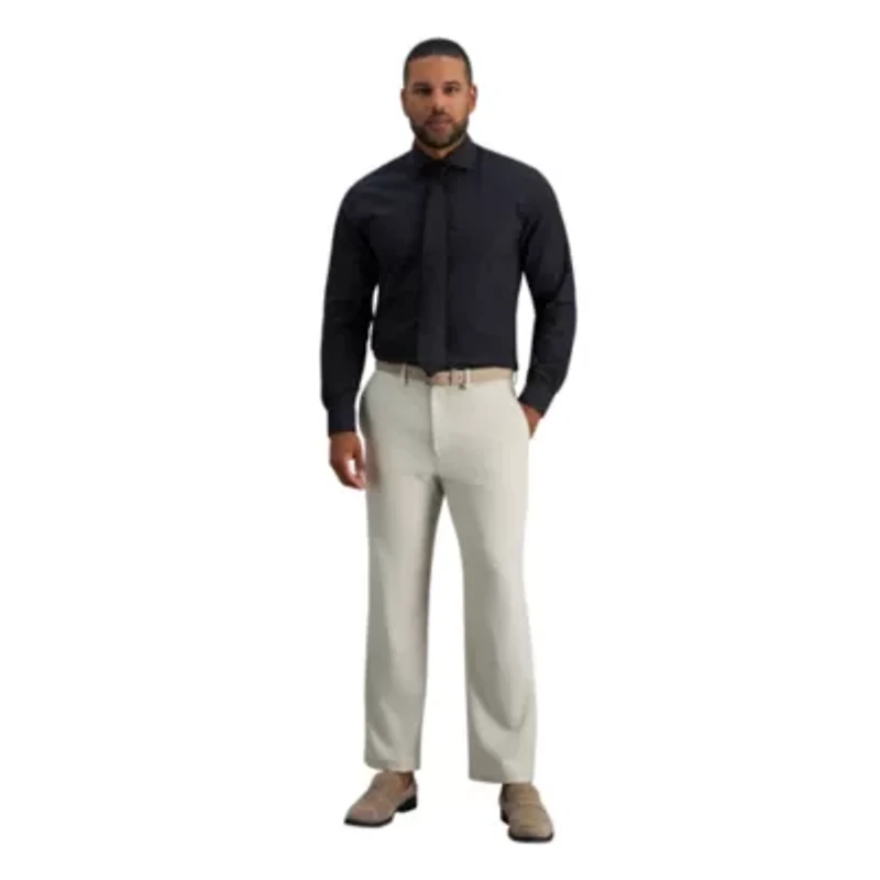 Haggar Men's Classic Fit Premium Comfort Spread Collar Dress Shirt