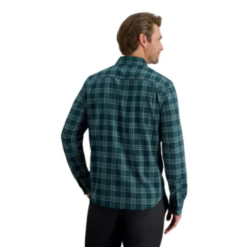 Haggar© Men's Long Sleeve Performance Plaid Button Down Shirt