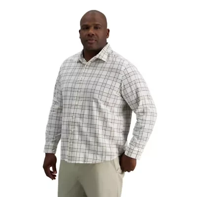 Big & Tall Haggar® Men's Long Sleeve Performance Plaid Button Down Shirt