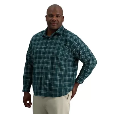 Big & Tall Haggar® Men's Long Sleeve Performance Plaid Button Down Shirt