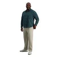 Big & Tall Haggar® Men's Long Sleeve Performance Plaid Button Down Shirt