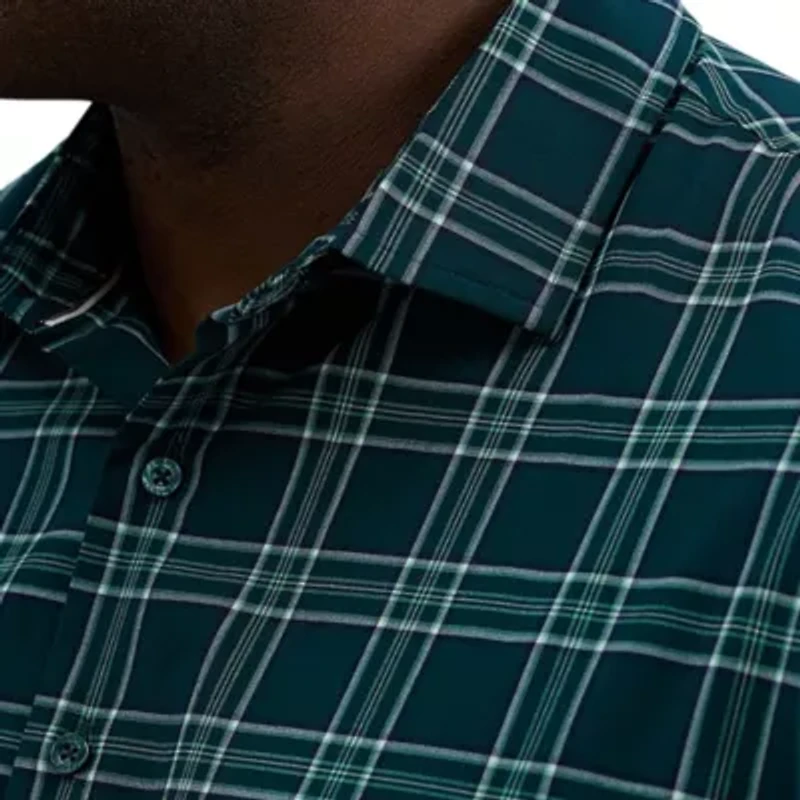 Big & Tall Haggar® Men's Long Sleeve Performance Plaid Button Down Shirt
