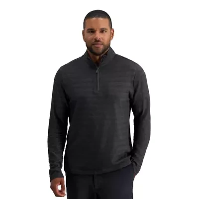 Haggar© Men's Long Sleeve Quarter Zip Mock Neck Shirt