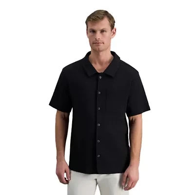 Haggar® Men's Short Sleeve Knit Jacquard Button Down Casual Shirt