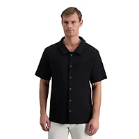 Haggar® Men's Short Sleeve Knit Jacquard Button Down Casual Shirt