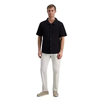 Haggar® Men's Short Sleeve Knit Jacquard Button Down Casual Shirt