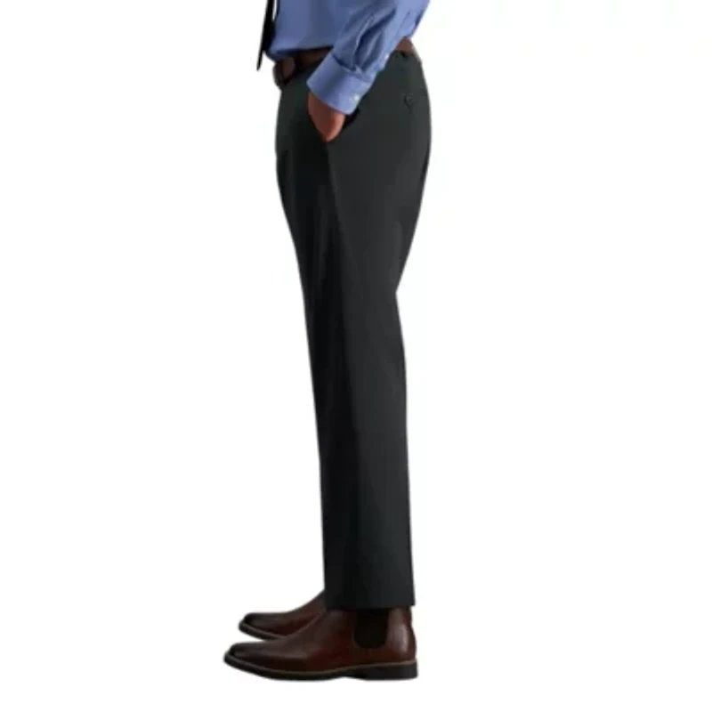 J.M. Haggar™ Men's Tailored Fit Dark Green Stretch Weave Flat Front Suit Separates Pant