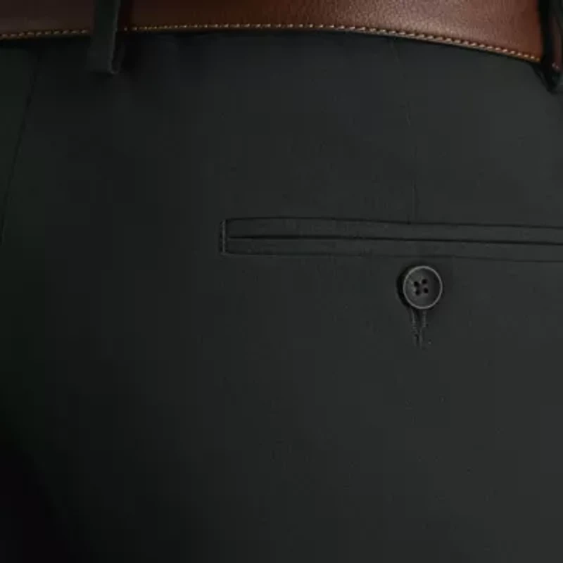 J.M. Haggar™ Men's Tailored Fit Dark Green Stretch Weave Flat Front Suit Separates Pant