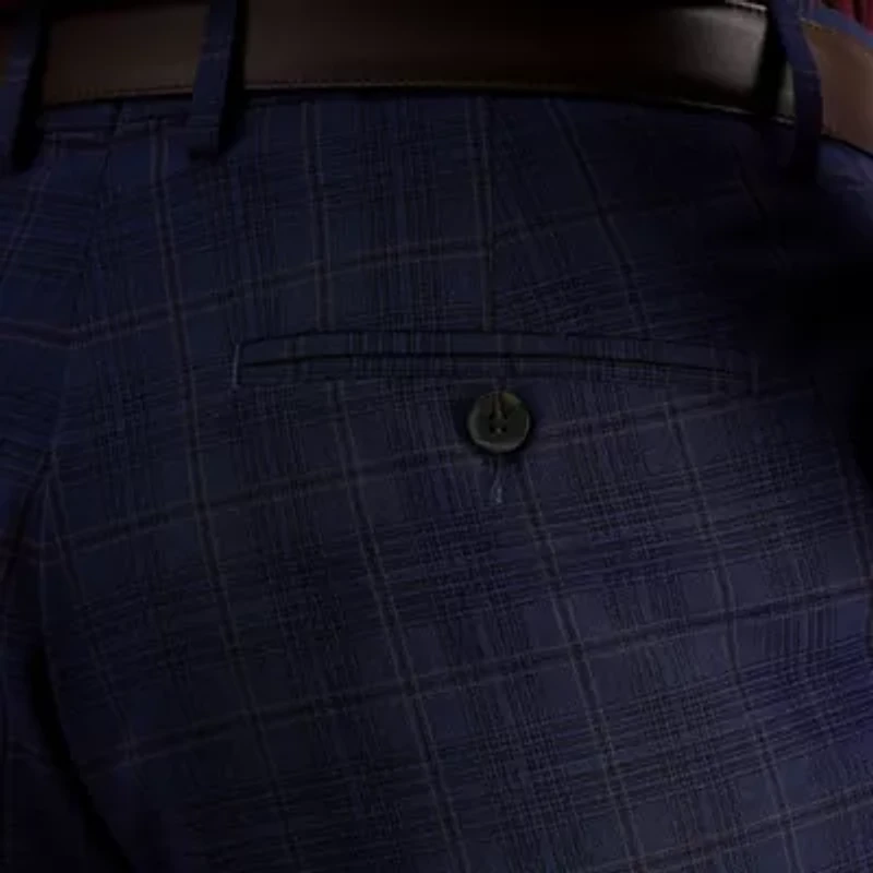 J.M. Haggar™ Slim Fit Blue Plaid Flat Front Suit Separates Pant