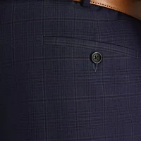 Big  & Tall J.M. Haggar™ Slim Fit Blue Plaid Suit Separate Pant