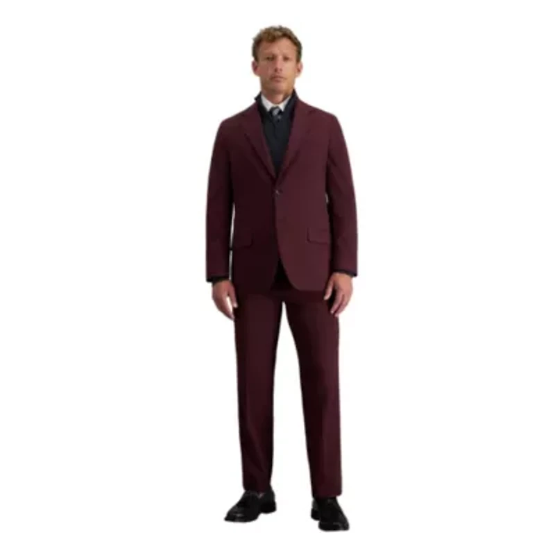 J.M. Haggar™ Men's Tailored Fit Burgundy Diamond Weave Suit Separates Jacket