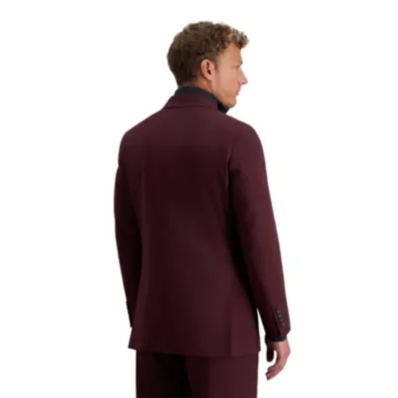J.M. Haggar™ Men's Tailored Fit Burgundy Diamond Weave Suit Separates Jacket