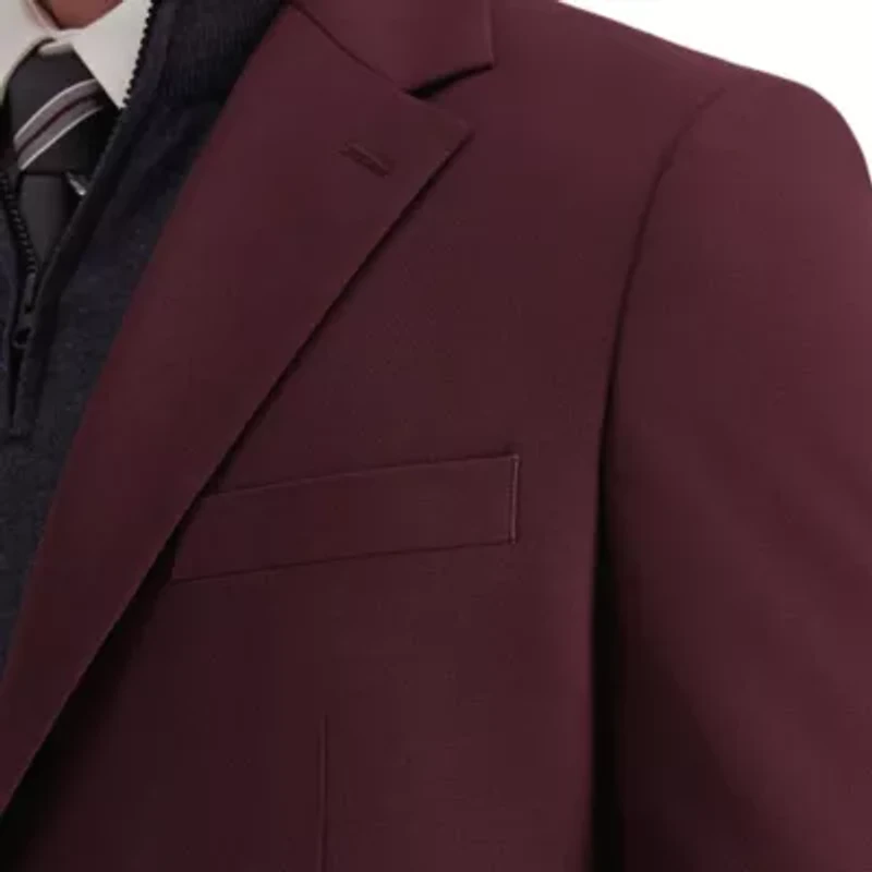 J.M. Haggar™ Men's Tailored Fit Burgundy Diamond Weave Suit Separates Jacket