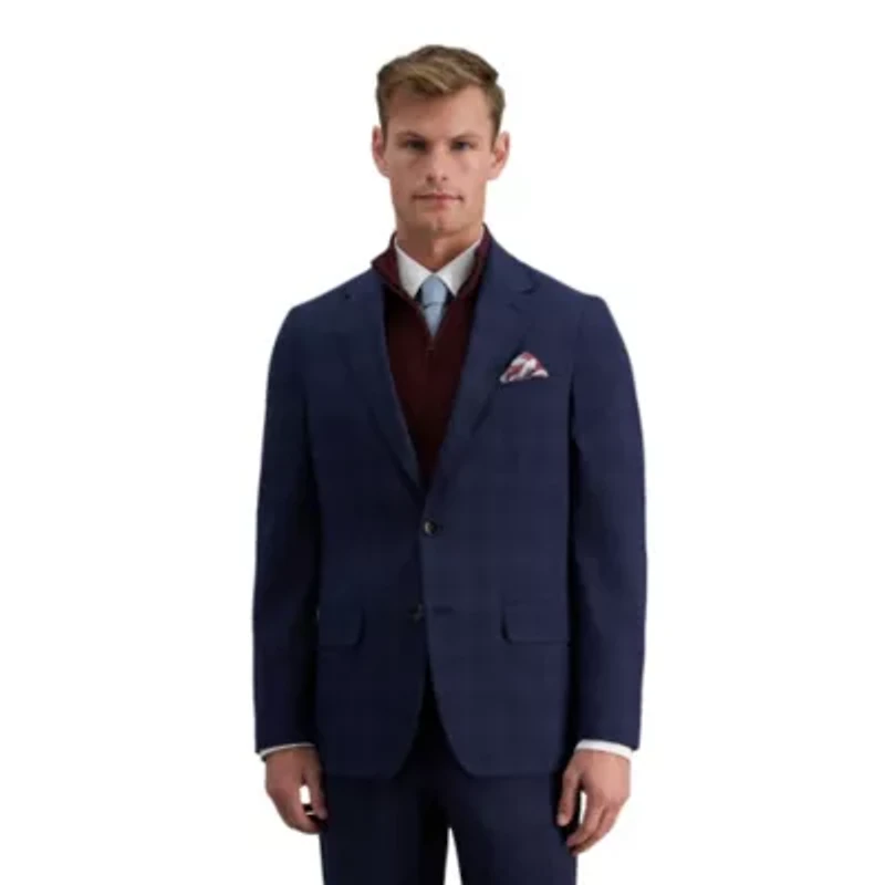J.M. Haggar™ Slim Fit Blue Plaid Suit Separates Jacket