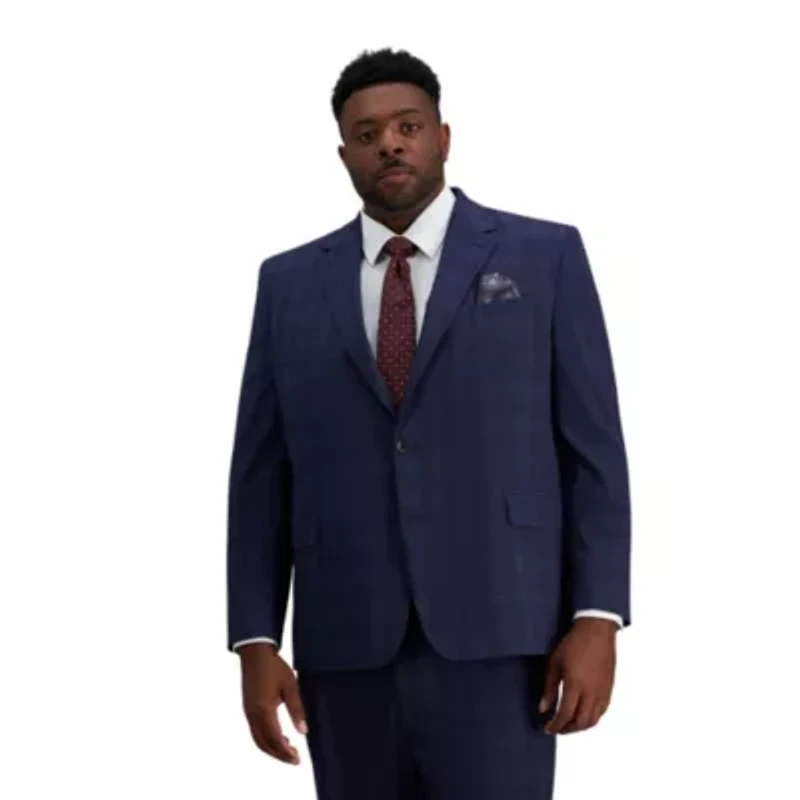 Big & Tall J.M. Haggar™ Slim Fit Blue Plaid Suit Separate Jacket