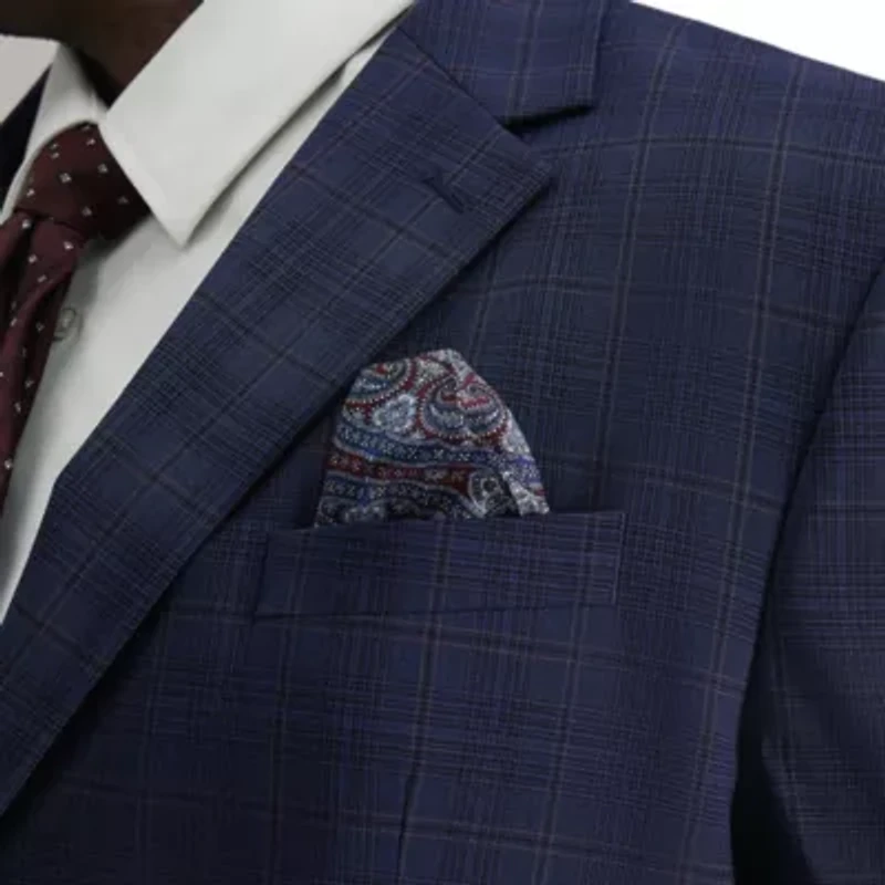 Big & Tall J.M. Haggar™ Slim Fit Blue Plaid Suit Separate Jacket