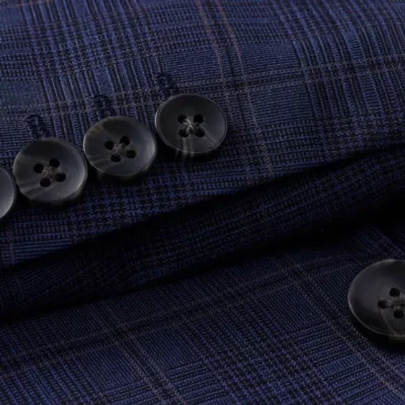 Big & Tall J.M. Haggar™ Slim Fit Blue Plaid Suit Separate Jacket