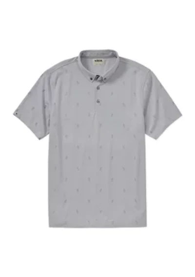 Men's oxford Micro Pineapple Polo Shirt