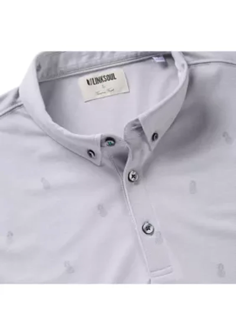 Men's oxford Micro Pineapple Polo Shirt