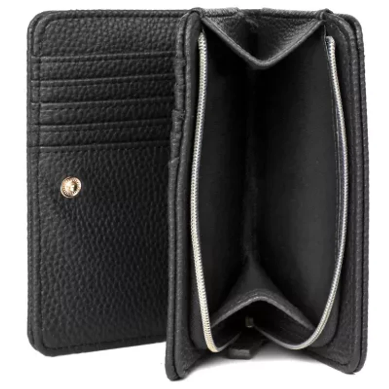 Solid Pebble Vegan Leather Snap Bi-fold