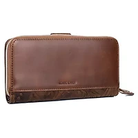 Tooled Leather Checkbook Wallet