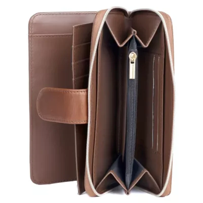 Tooled Leather Checkbook Wallet