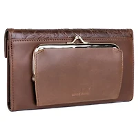 Tooled Leather Organizer Clutch