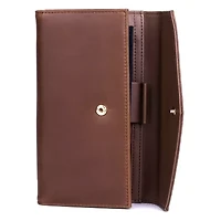 Tooled Leather Organizer Clutch
