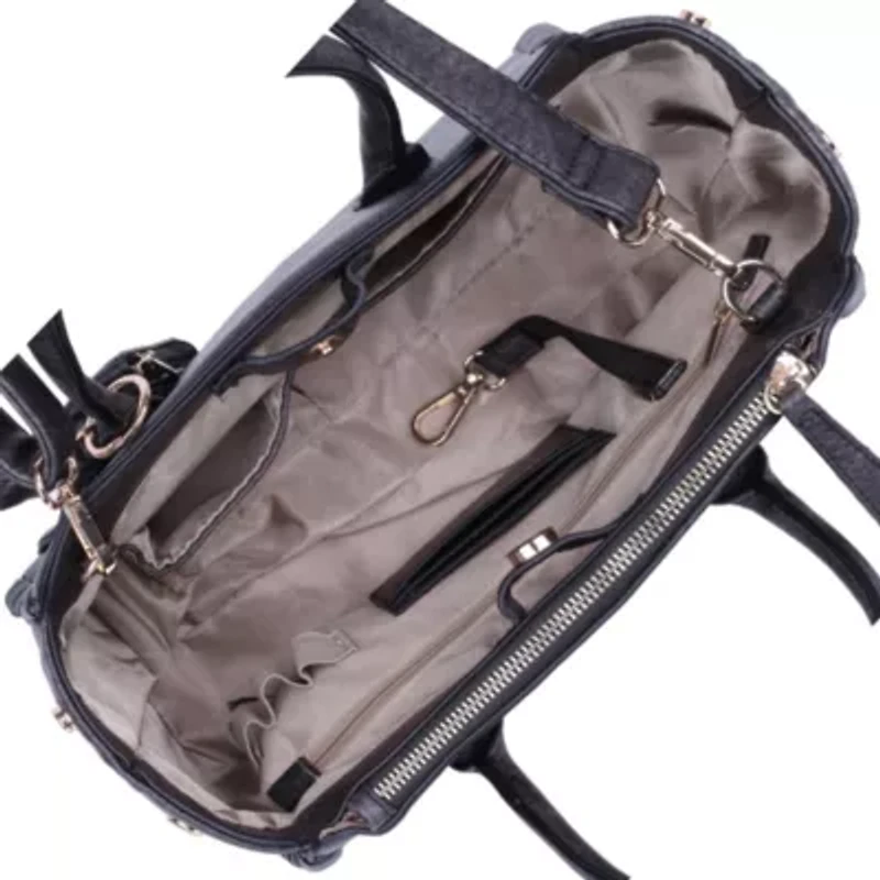 Whip Stitch Vegan Leather Satchel