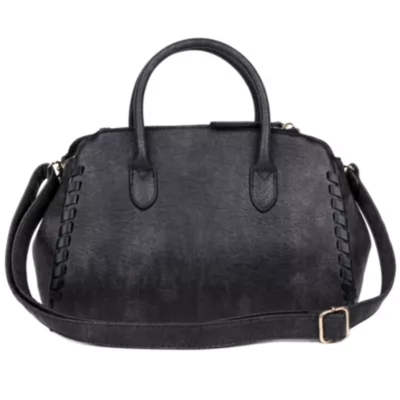 Whip Stitch Vegan Leather Satchel