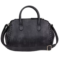 Whip Stitch Vegan Leather Satchel