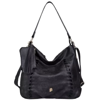 Whip Stitch Vegan Leather Hobo Bag