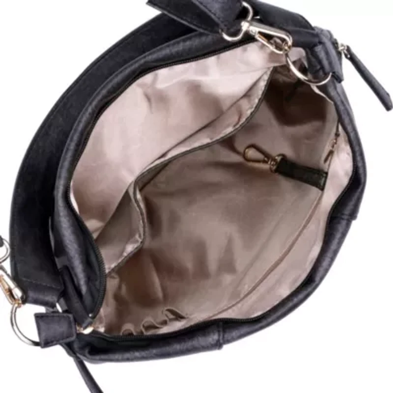 Whip Stitch Vegan Leather Hobo Bag