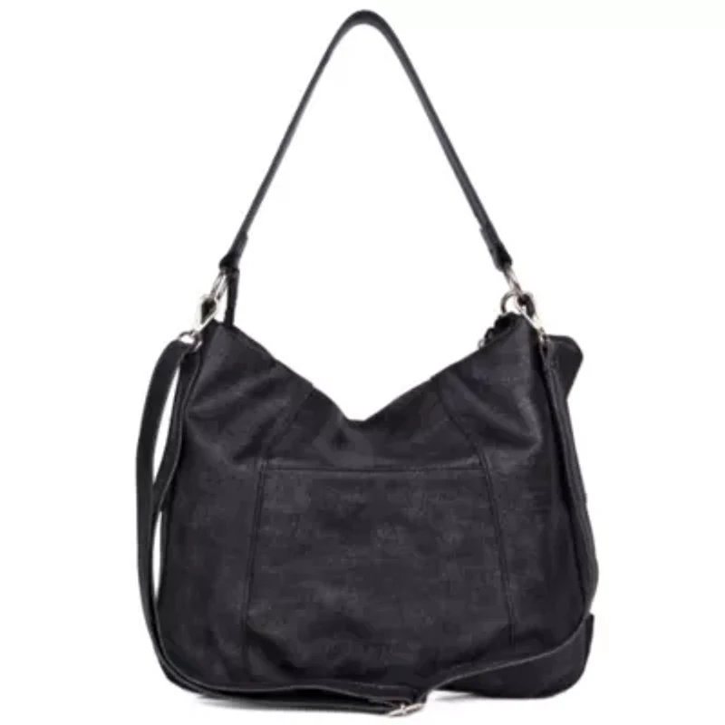 Whip Stitch Vegan Leather Hobo Bag