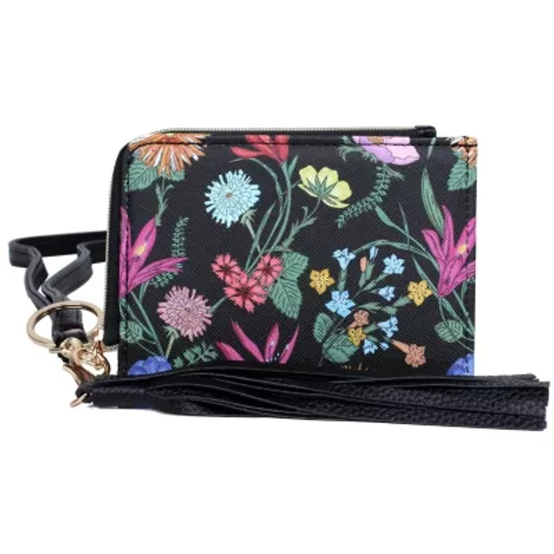 Faux Fur & Vegan Leather L-zip Wallet On Strap