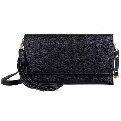 Solid Pebble Vegan Leather East West Cell Phone Bag