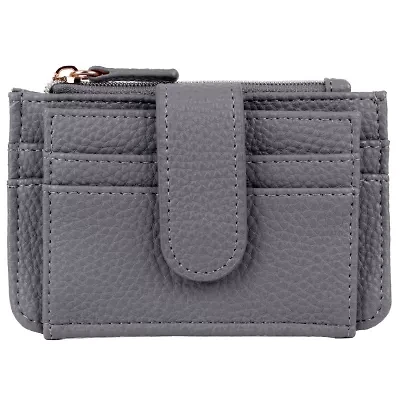 Solid Pebble Vegan Leather Bifold Slim Card Case