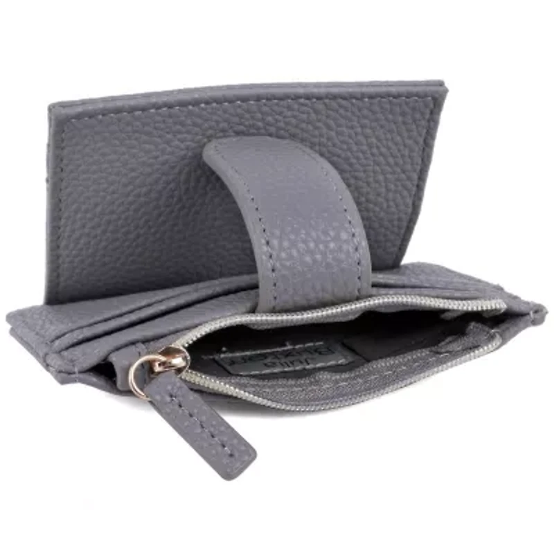 Solid Pebble Vegan Leather Bifold Slim Card Case