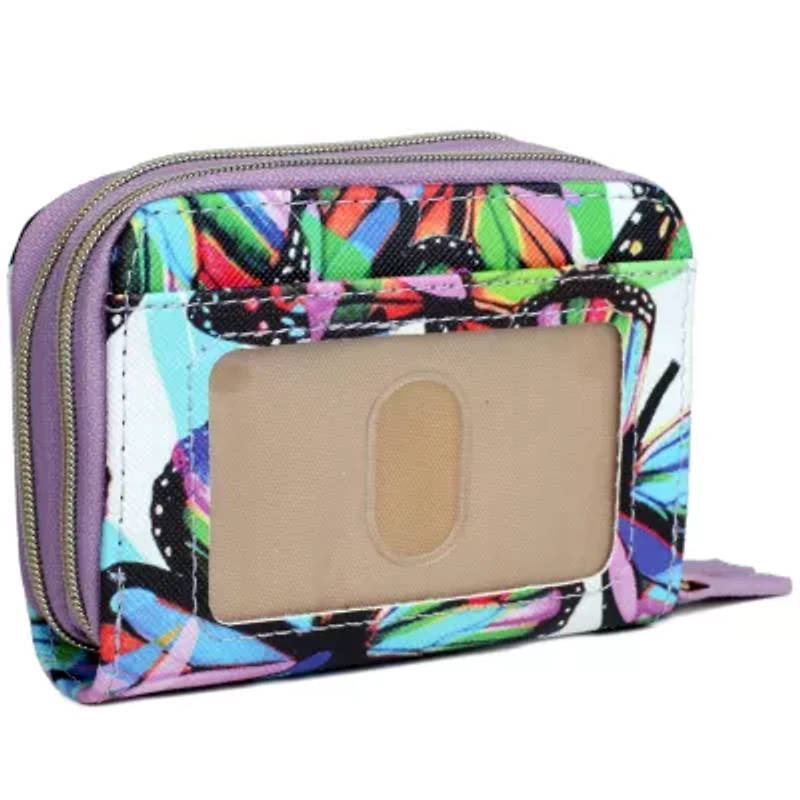 Butterflies Printed Vegan Leather Wizard Wallet