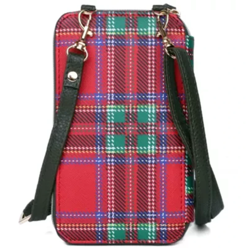 Xmas Tartan Printed Vegan Leather Everywhere Wallet