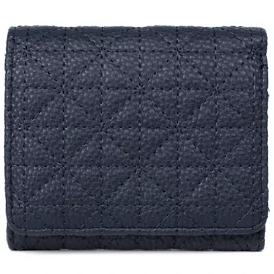 Double Diamond Quilt Vegan Leather Medium Trifold