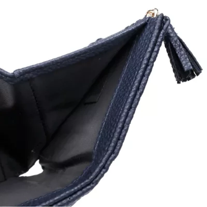 Double Diamond Quilt Vegan Leather Medium Trifold