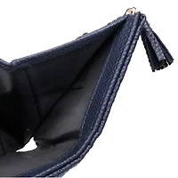 Double Diamond Quilt Vegan Leather Medium Trifold