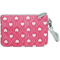 Swervy Hearts Print Vegan Leather Wristlet Pouch