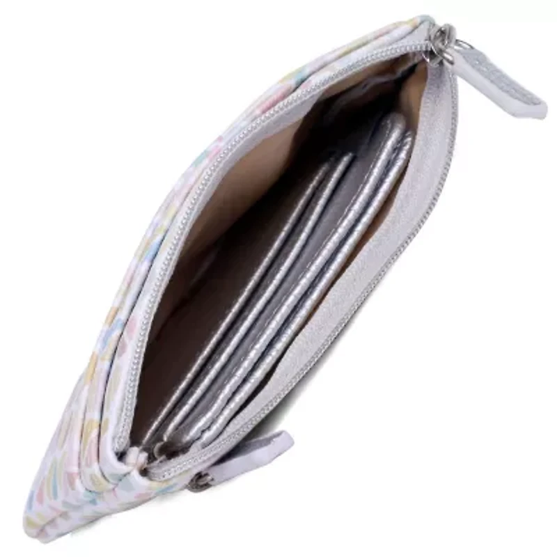 Split Polka Dot Print Vegan Leather Lg ID coin case