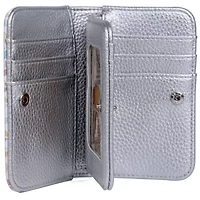 Split Polka Dot Print Vegan Leather Snap Card Case