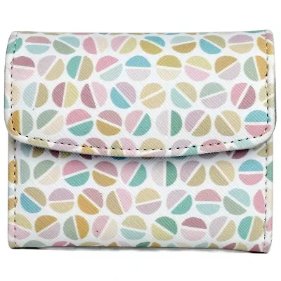 Split Polka Dot Print Vegan Leather Mini trifold